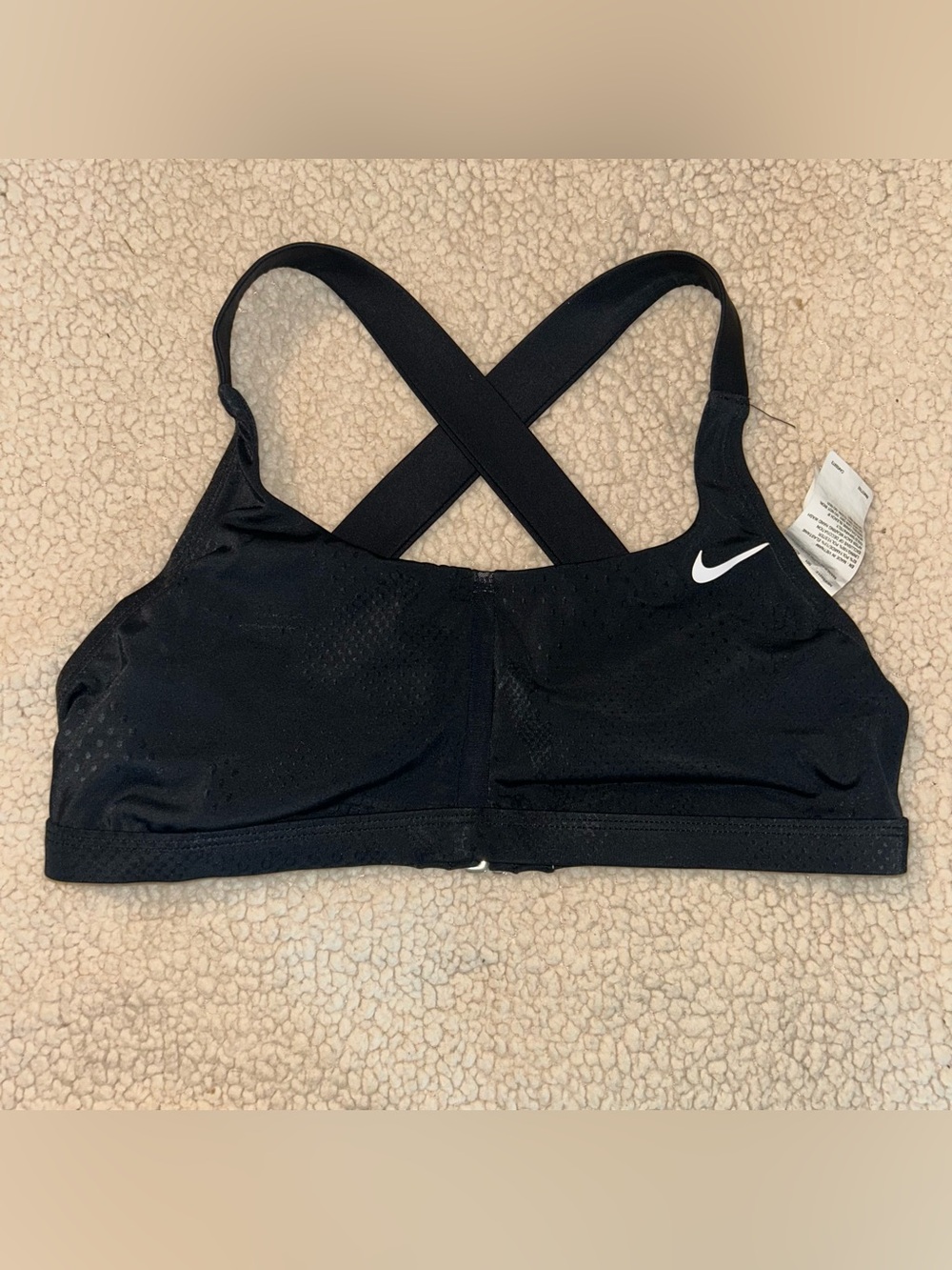 Women’s nike optic black camo swim bikini top size small